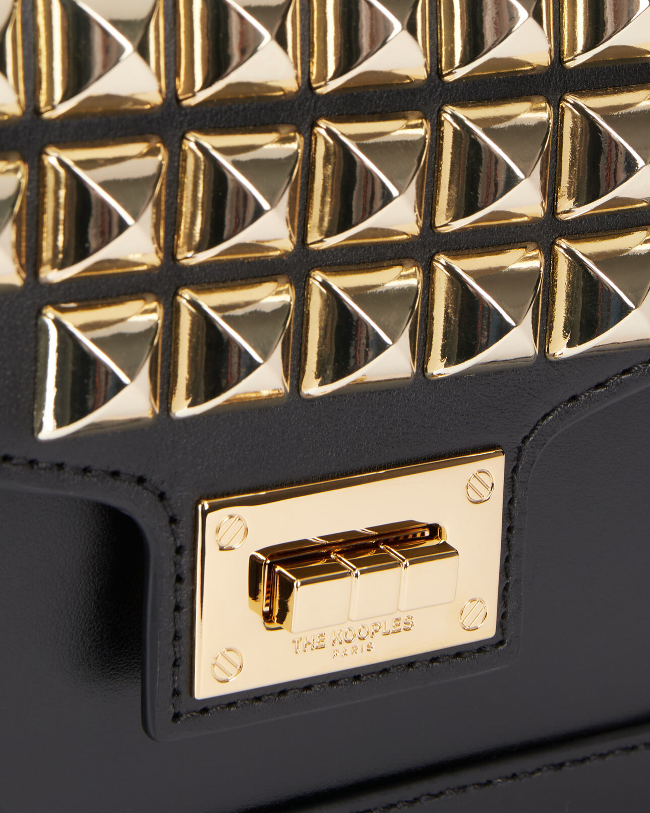 The Kooples MUJER BLACK emily bolso pequeño de cuero negro con pinchos