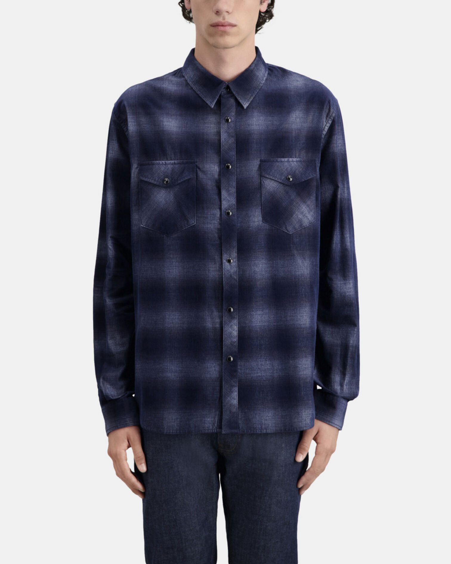 Chemise à carreaux bleus, NAVY, hi-res image number null