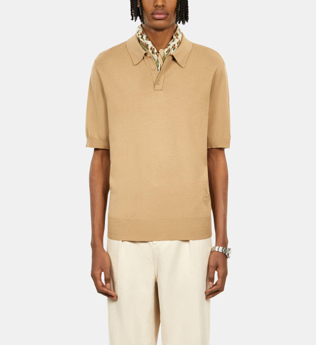 Camisa polo beige outlet