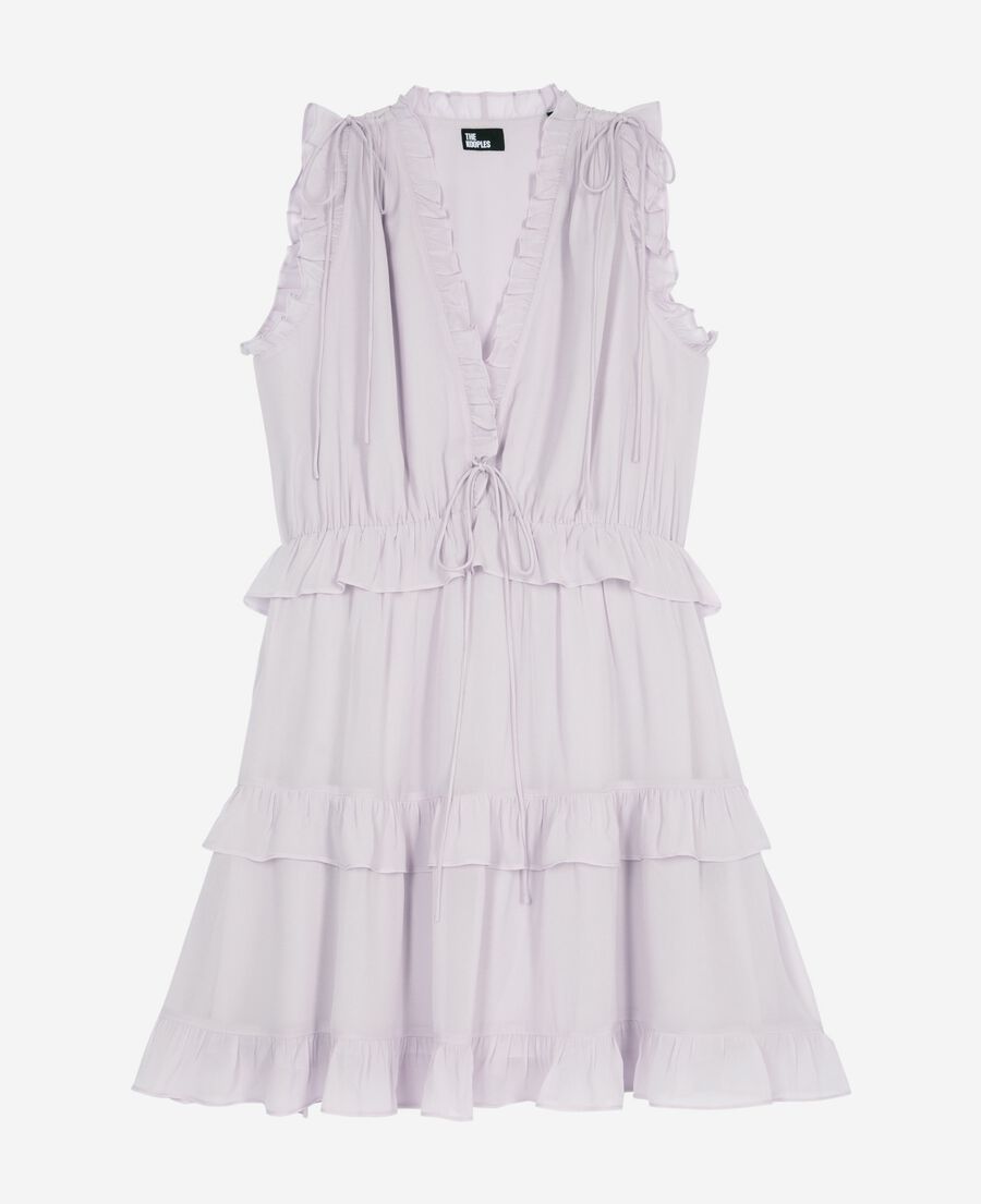 The Kooples F LIGHT PURPLE short dress with lilac ruffles