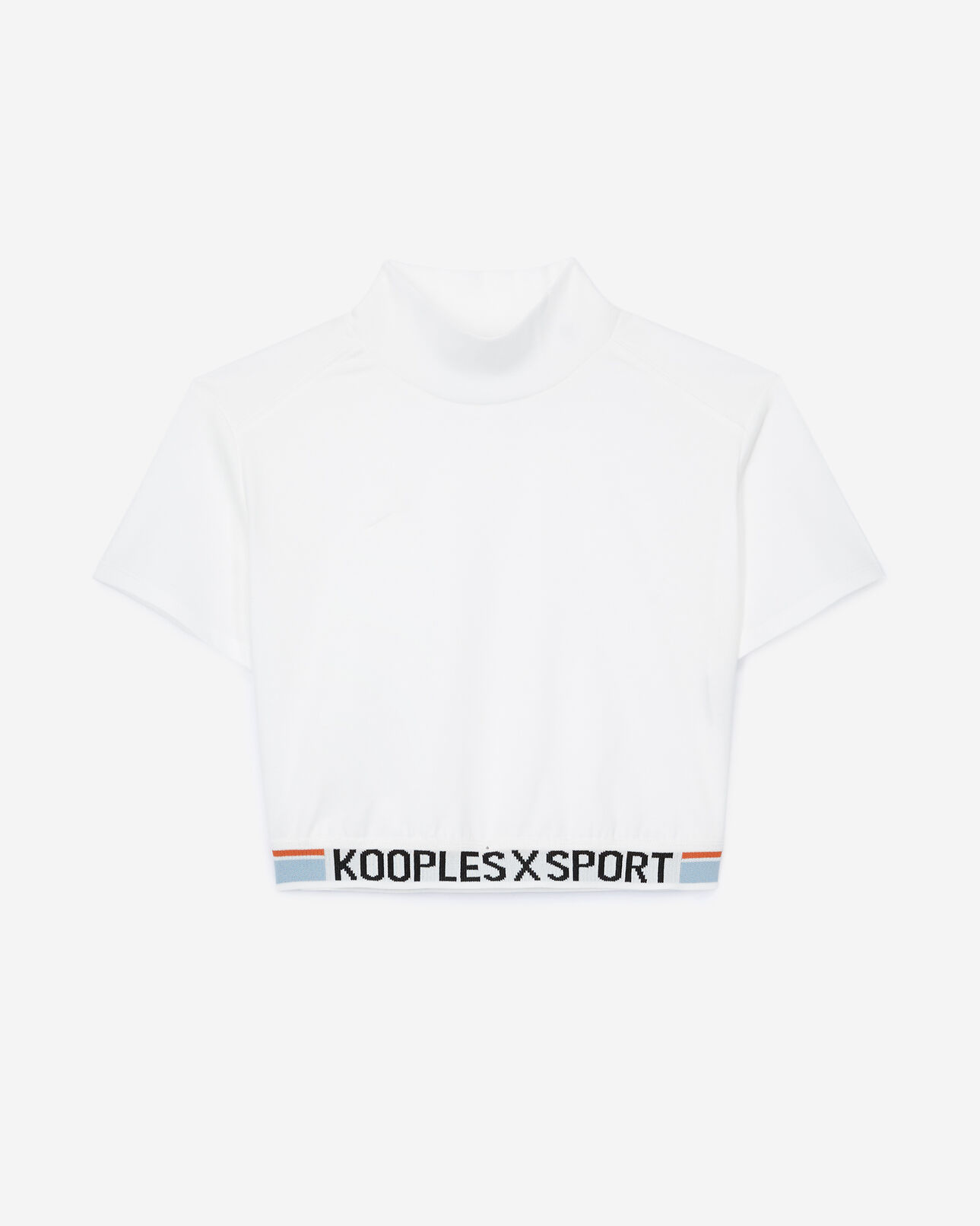 The Kooples WOMEN ECRU ecru cotton t-shirt with tricolour logo band
