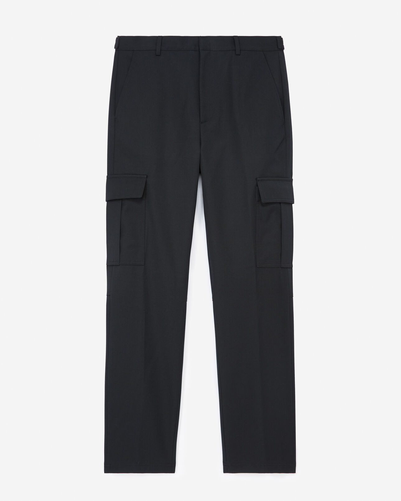 The Kooples MEN BLACK black wool blend cargo pants