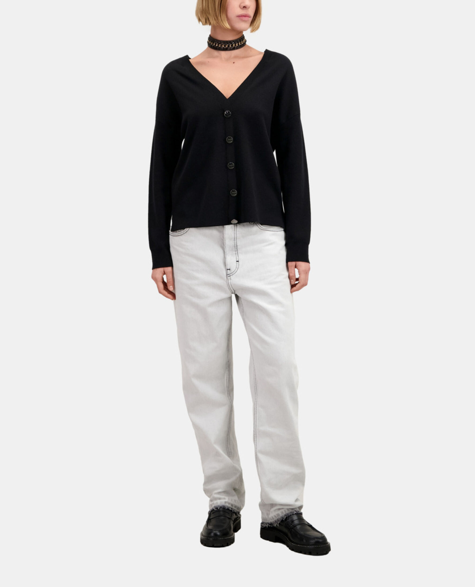 Pull avec boutonnage dans le dos, BLACK, hi-res image number null