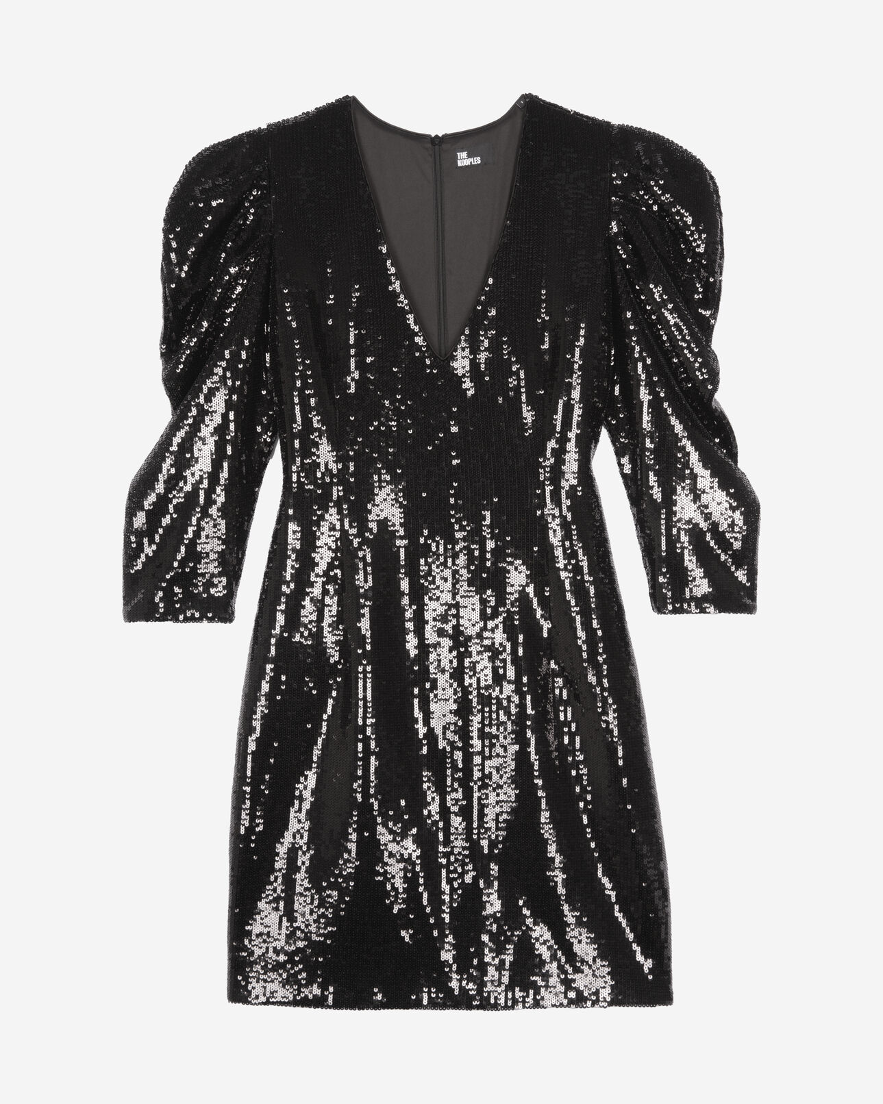 The Kooples WOMEN BLACK STONE short black sequin dress