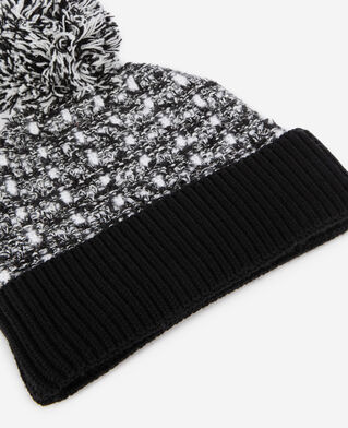 The Kooples F BLACK / WHITE black and white tweed sequined beanie
