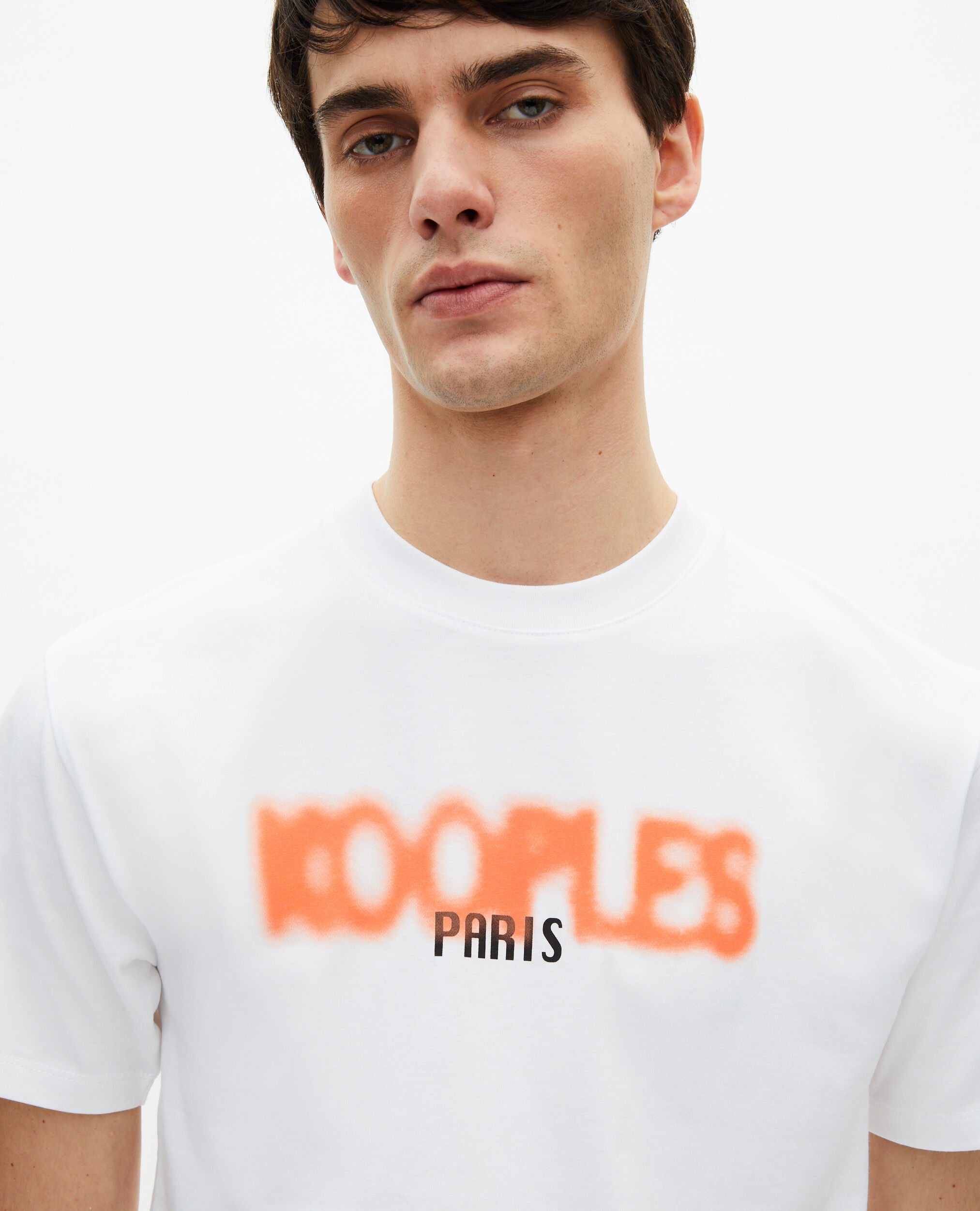 White Logo Screen Printed T-Shirt, WHITE, hi-res image number null