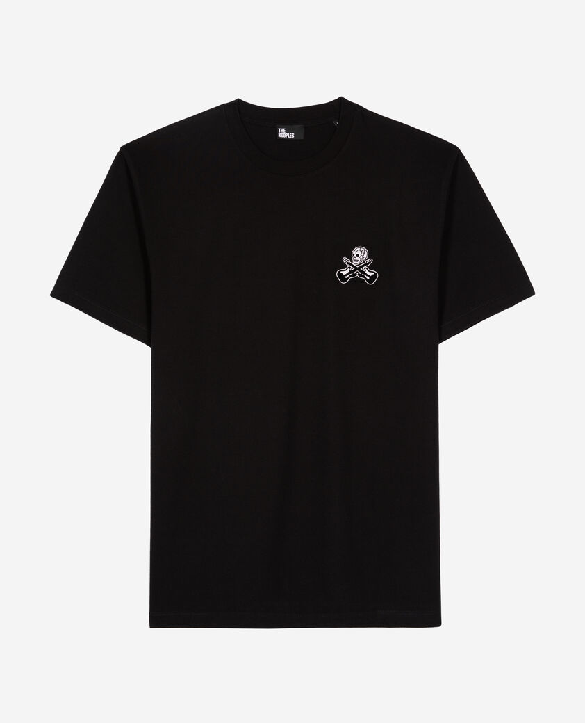 The Kooples HERREN BLACK t-shirt mit schwarzer beflockung