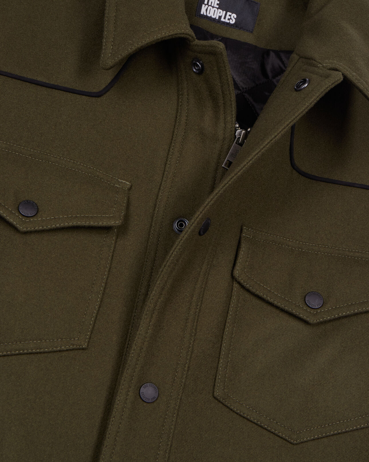 The Kooples HERREN KAKI khakifarbenes jackenhemd