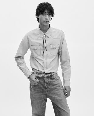 The Kooples H BABY BLUE light blue denim shirt