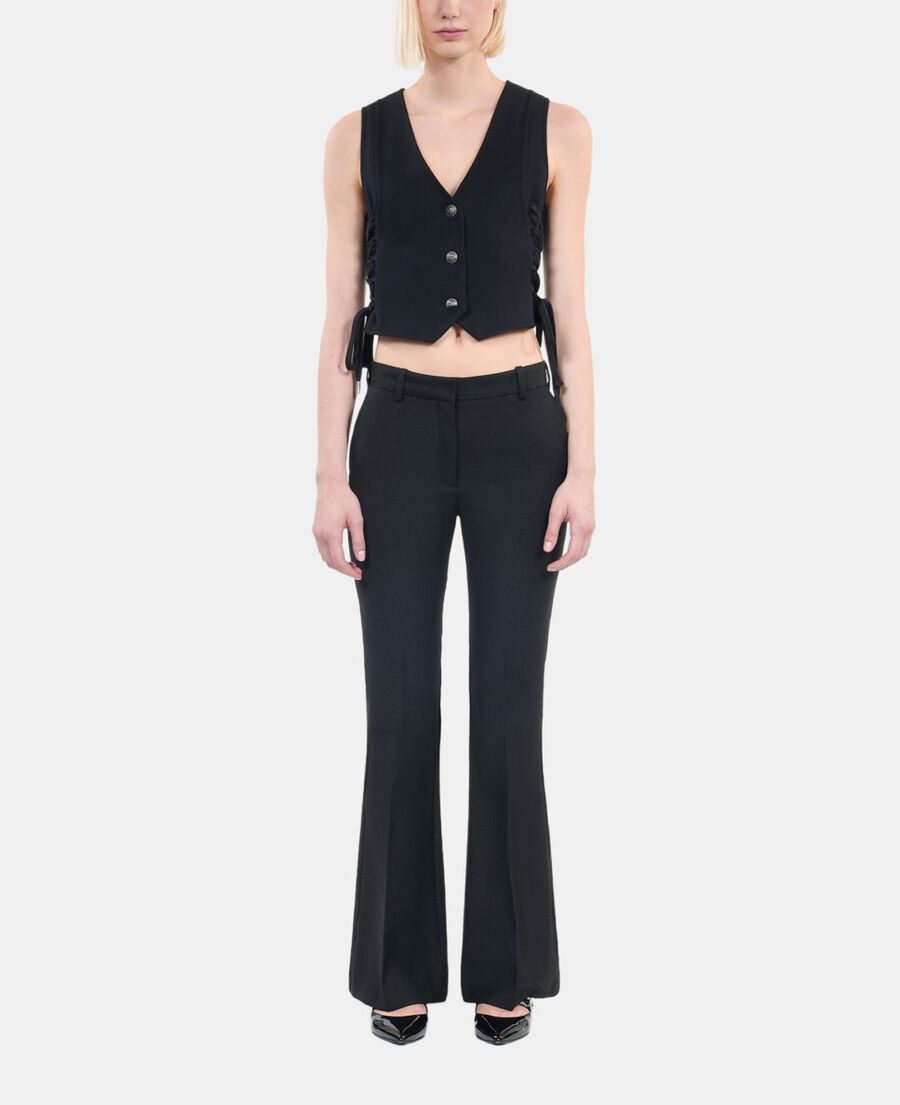 The Kooples FEMME BLACK gilet avec laçage noir