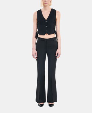 The Kooples FEMME BLACK gilet avec laçage noir