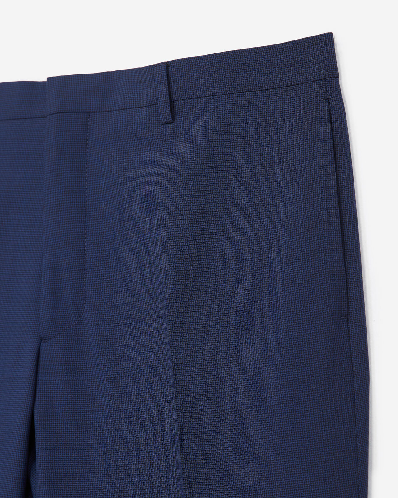 The Kooples MEN BLACK BLUE slim-fit, blue wool suit trousers with houndstooth motif