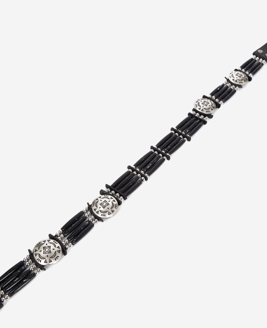 ceinture large en cuir noire