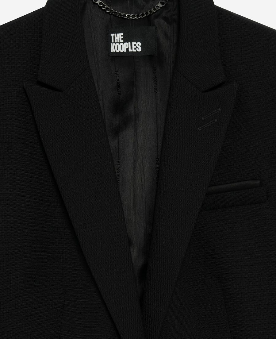 The Kooples WOMEN BLACK short asymmetrical black jacket