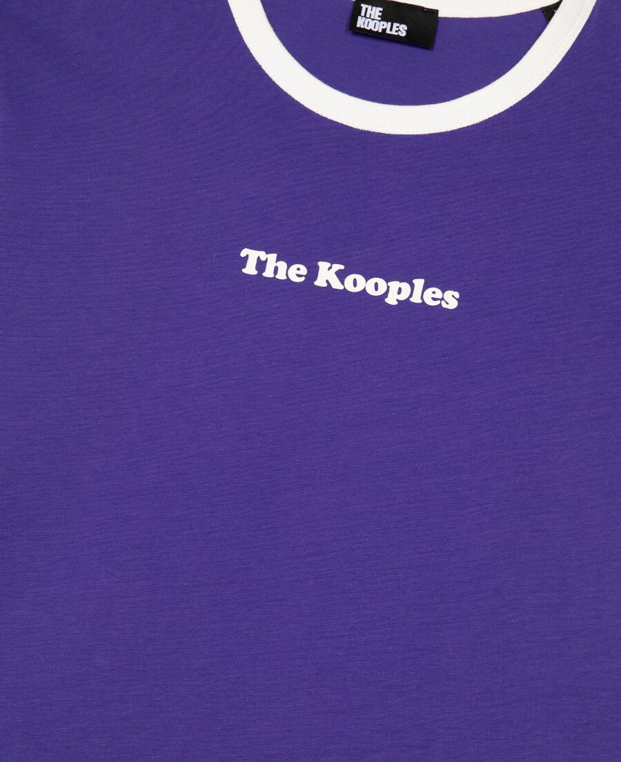 The Kooples DAMEN ELECTRIC BLUE t-shirt mit lila siebdruck
