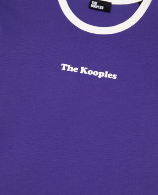 The Kooples DAMEN ELECTRIC BLUE t-shirt mit lila siebdruck
