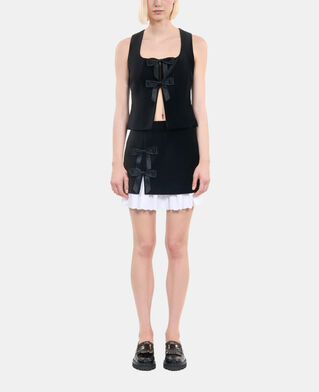 The Kooples FEMME BLACK top en velours noir