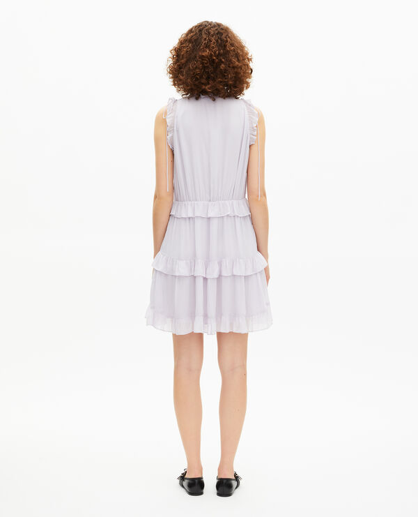 The Kooples WOMEN LIGHT PURPLE short dress with lilac ruffles