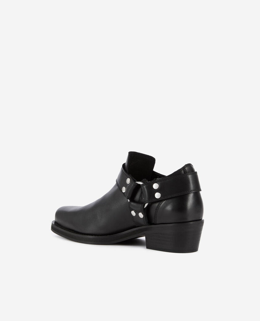The Kooples DAMEN BLACK niedrige stiefeletten mit schwarzen lederriemen