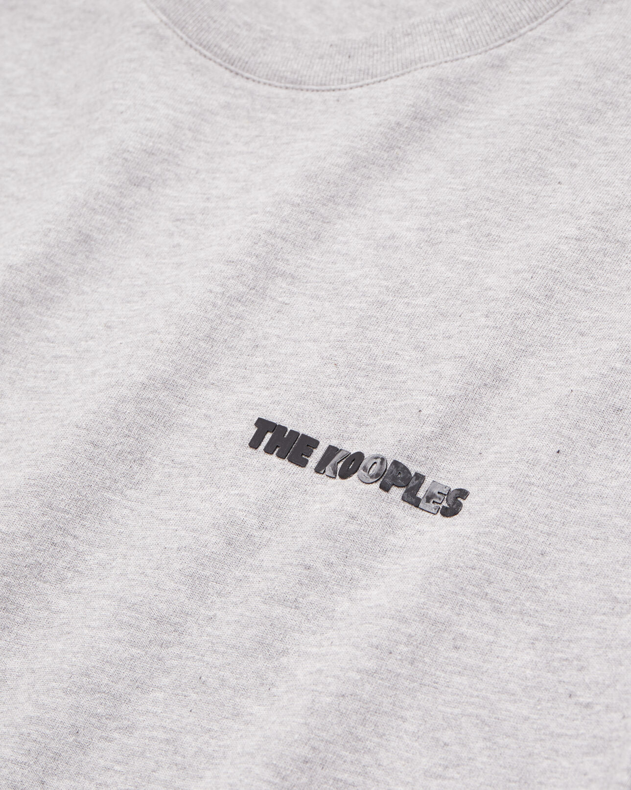 The Kooples MEN GREY MELANGE men's light grey t-shirt with logo serigraphy