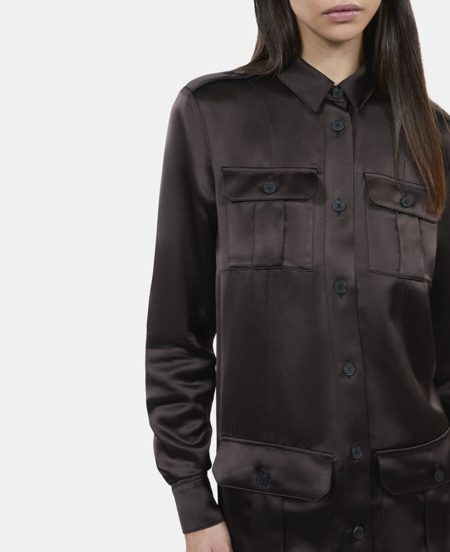 The Kooples F BROWN short brown safari dress