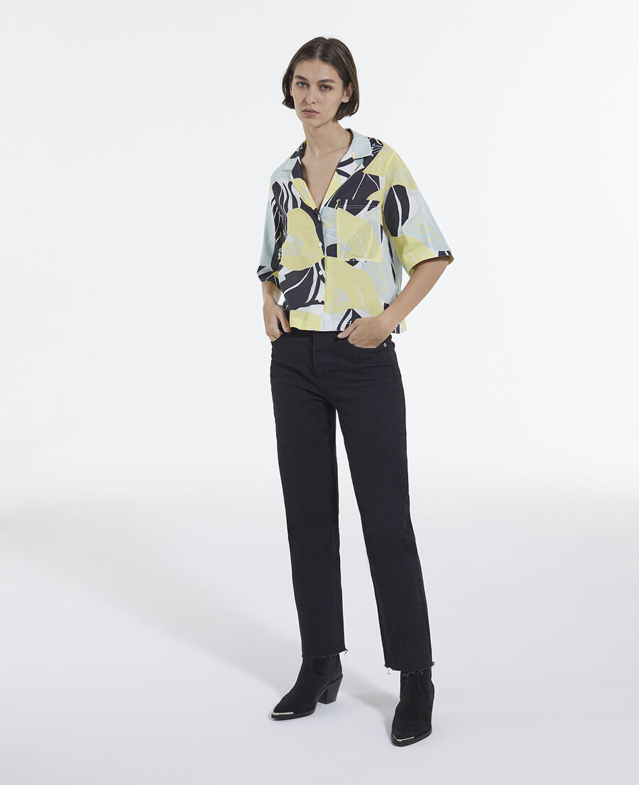 women’s cotton shirt with floral print