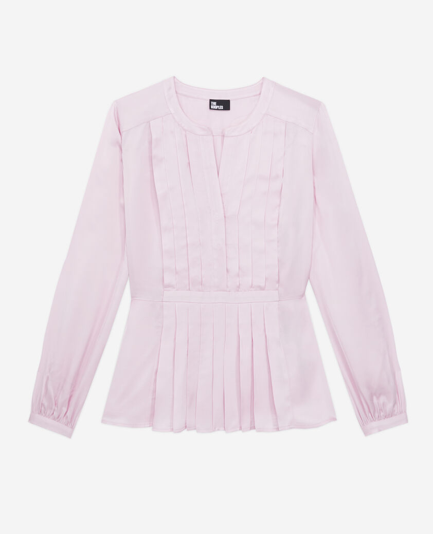 The Kooples FEMME PALE PINK top rose avec plissage