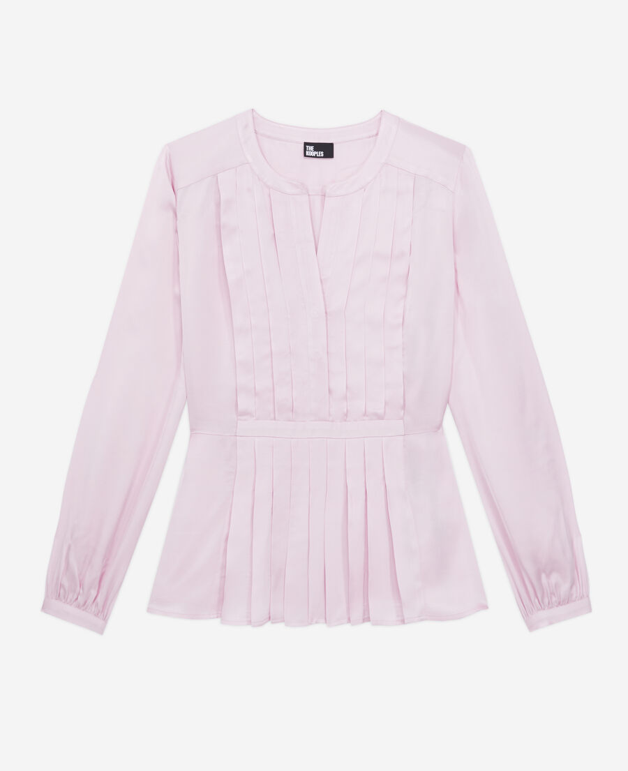 The Kooples DAMEN PALE PINK rosa top mit plissierung