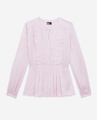 The Kooples DAMEN PALE PINK rosa top mit plissierung