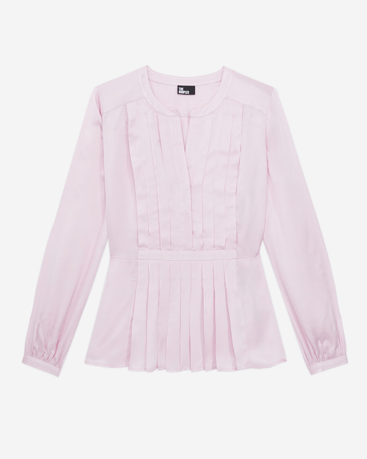 The Kooples FEMME PALE PINK top rose avec plissage