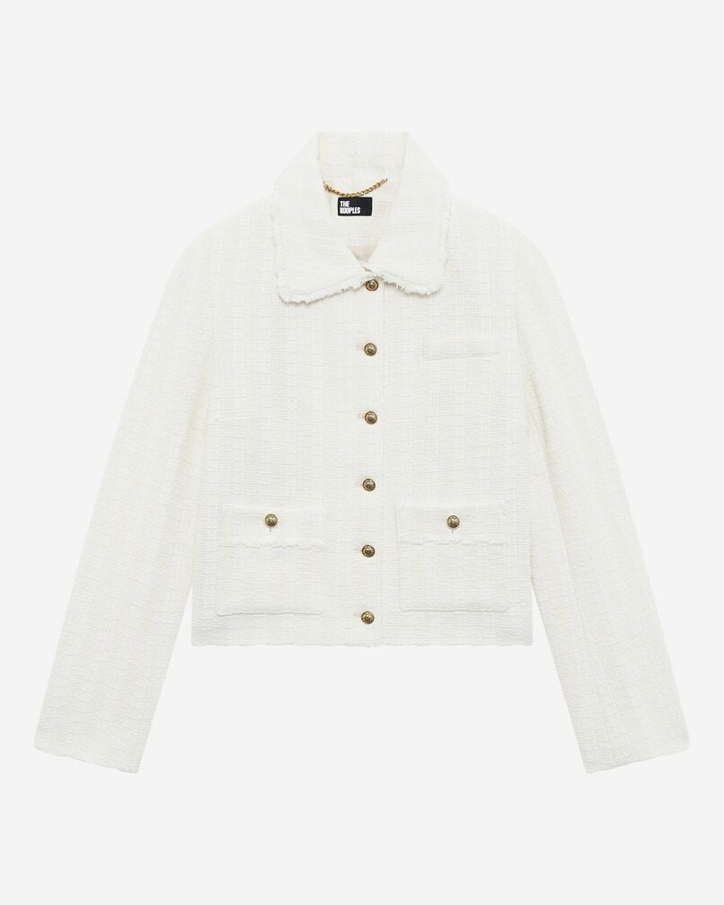 The Kooples FEMME ECRU veste en tweed écrue
