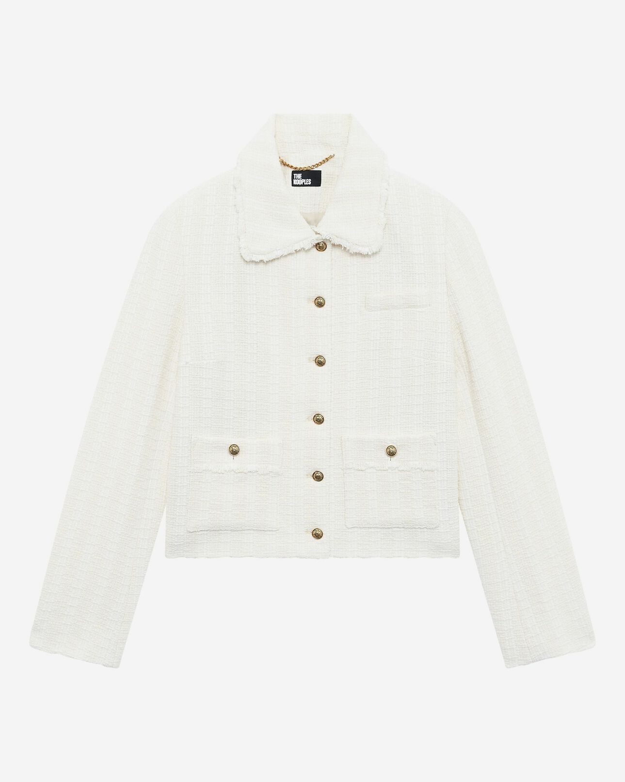 The Kooples FEMME ECRU veste en tweed écrue