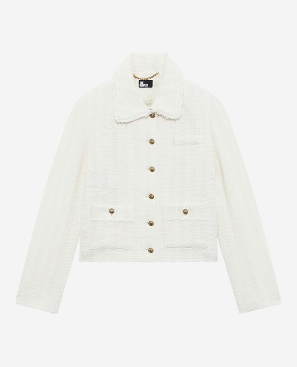 The Kooples FEMME ECRU veste en tweed écrue