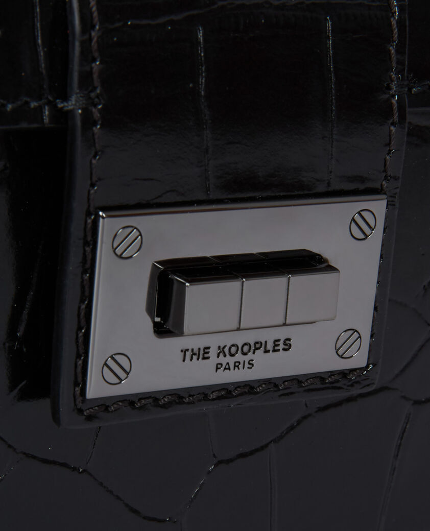 The Kooples FEMME BLACK pochette emily small en cuir effet croco