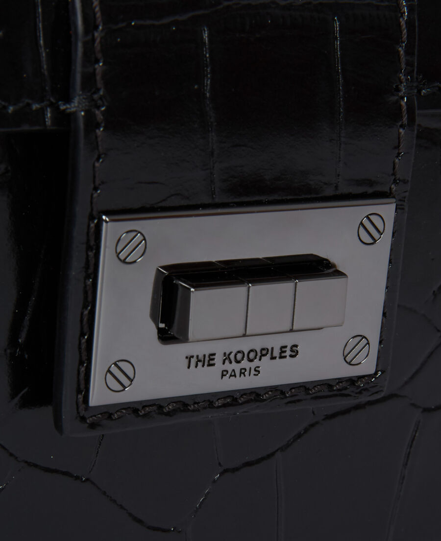 The Kooples FEMME BLACK pochette emily small en cuir effet croco