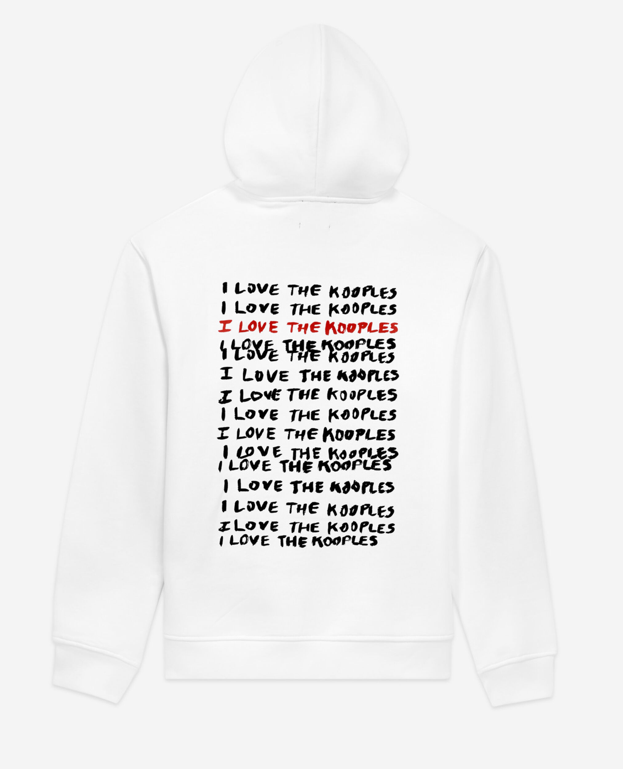 White cotton sweatshirt with Love The Kooples motif, WHITE, hi-res image number null