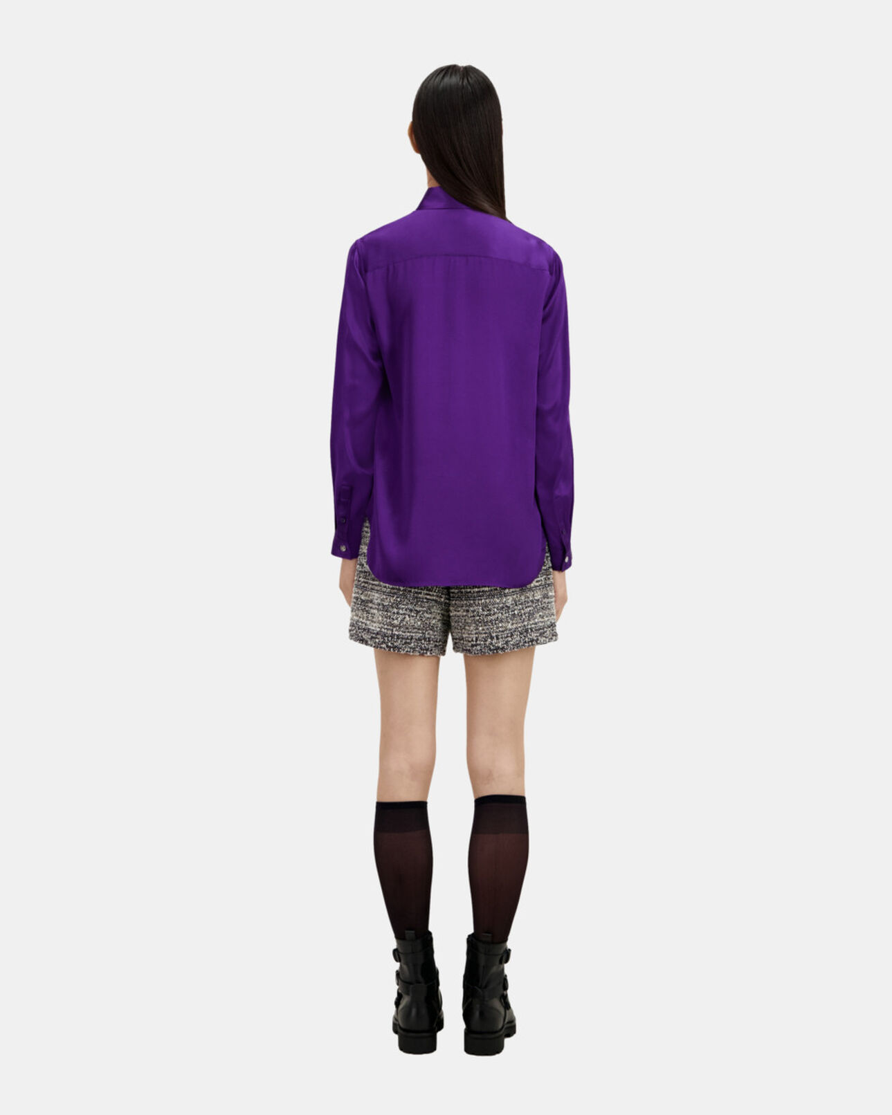 The Kooples WOMEN PURPLE mauve satin silk shirt