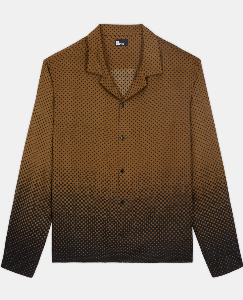 The Kooples H KAKI BLACK printed hawaiian collar shirt