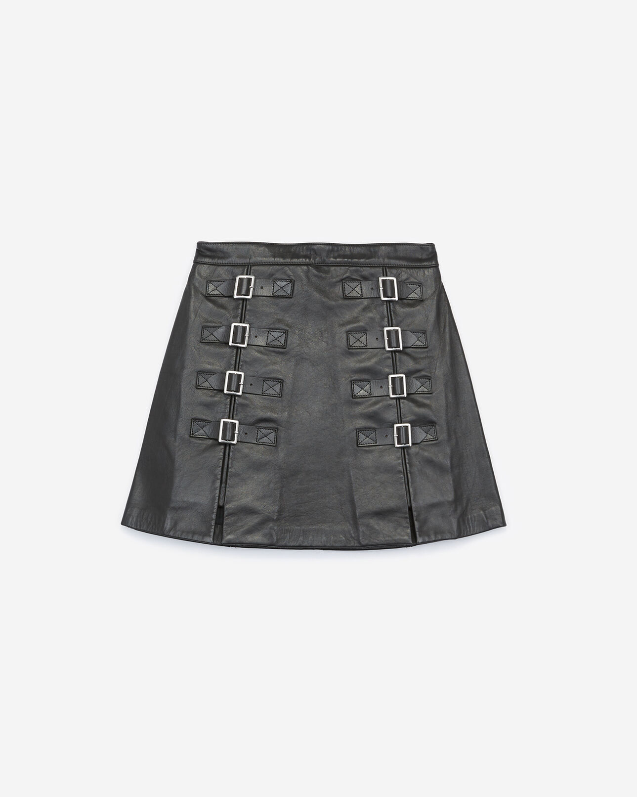 The Kooples FEMME BLACK jupe courte rock cuir noir