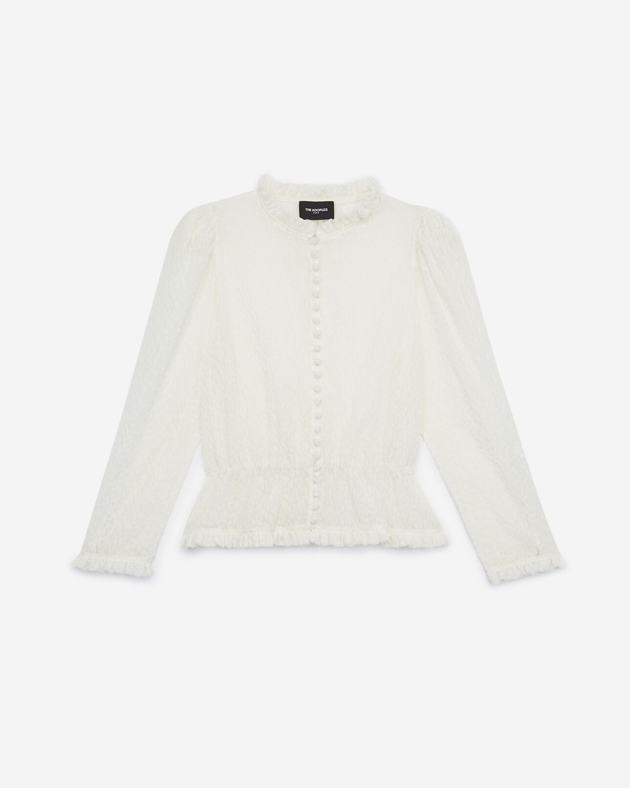 The Kooples WOMEN WHITE white shirt with leopard print and peplum