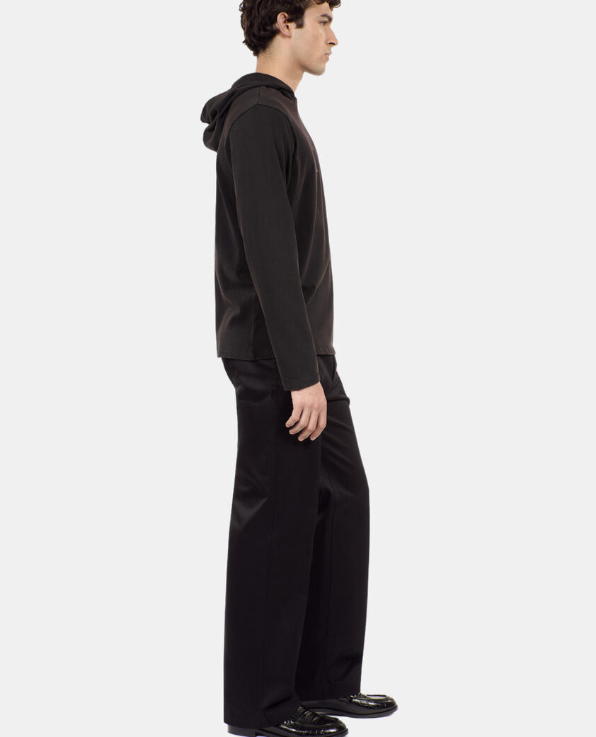 The Kooples HOMME BLACK WASHED t-shirt manches longues avec sérigraphie noir