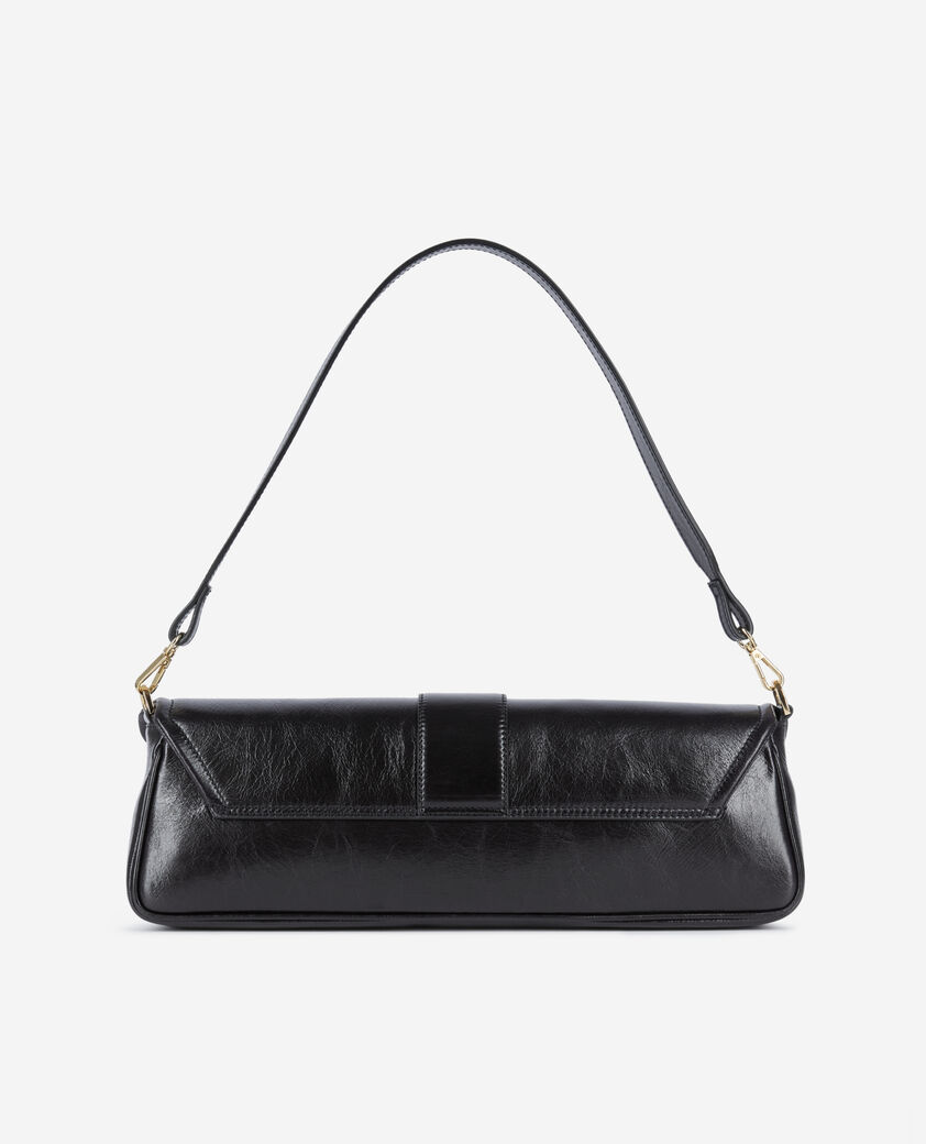 The Kooples WOMEN BLACK long black leather clutch bag