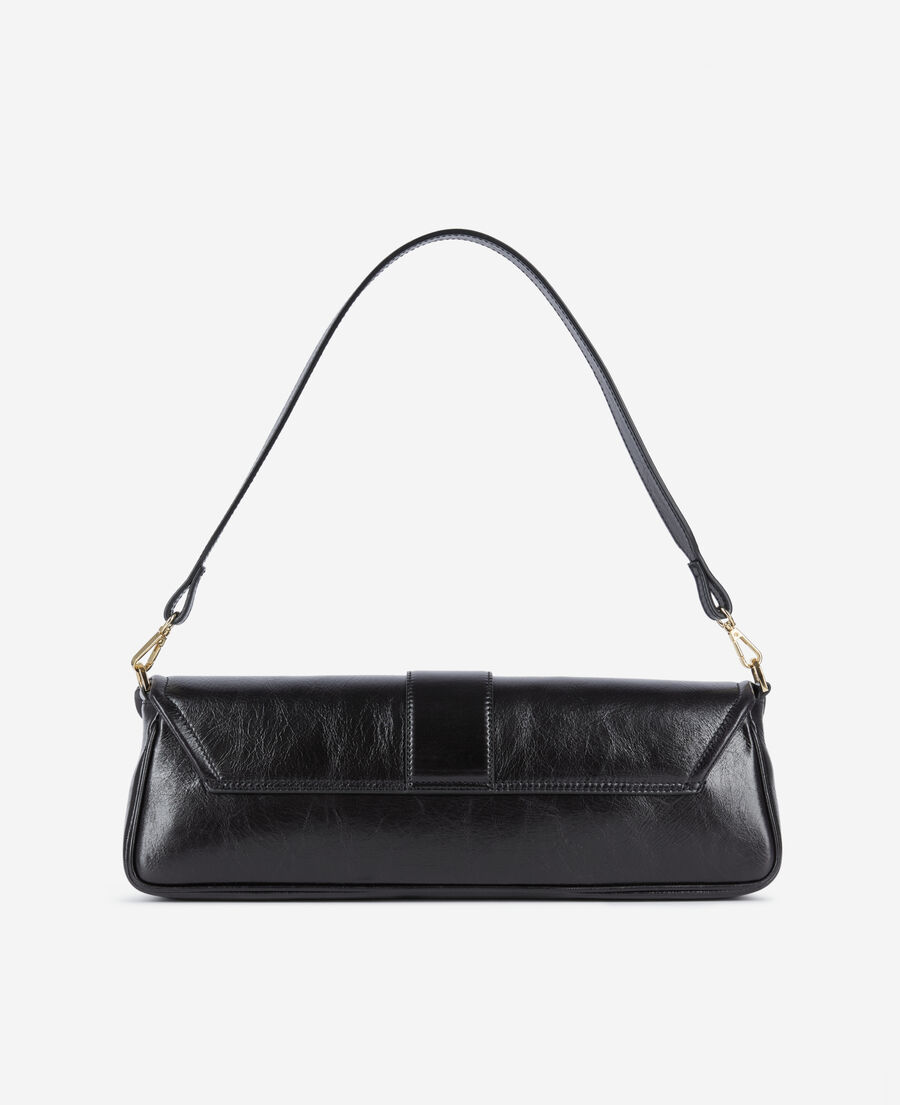 The Kooples WOMEN BLACK long black leather clutch bag