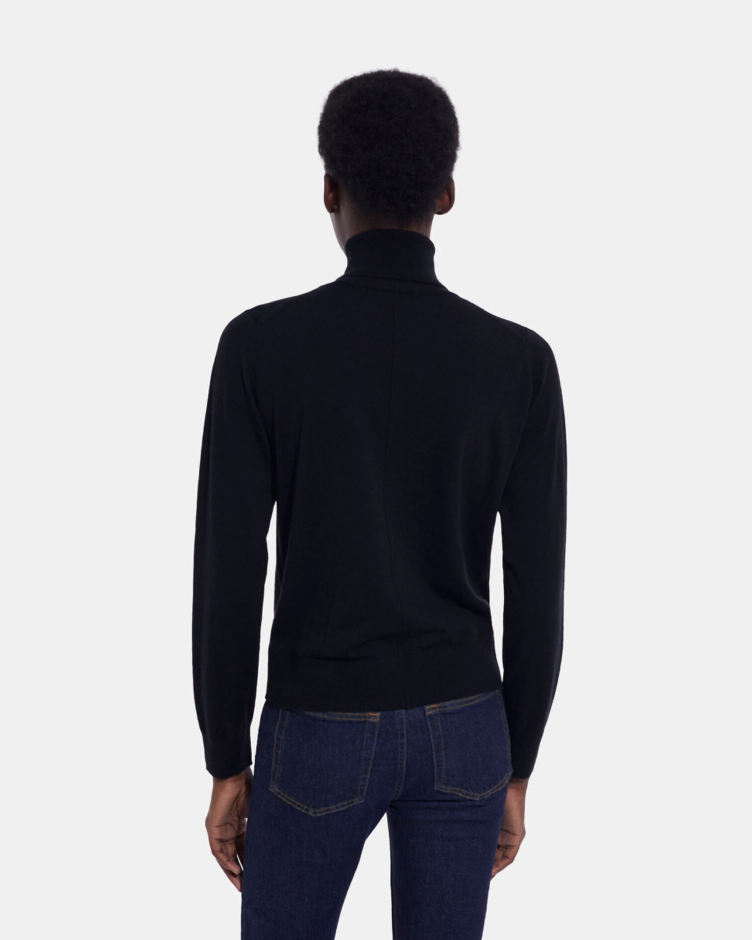 Black merino sweater, BLACK, hi-res image number null