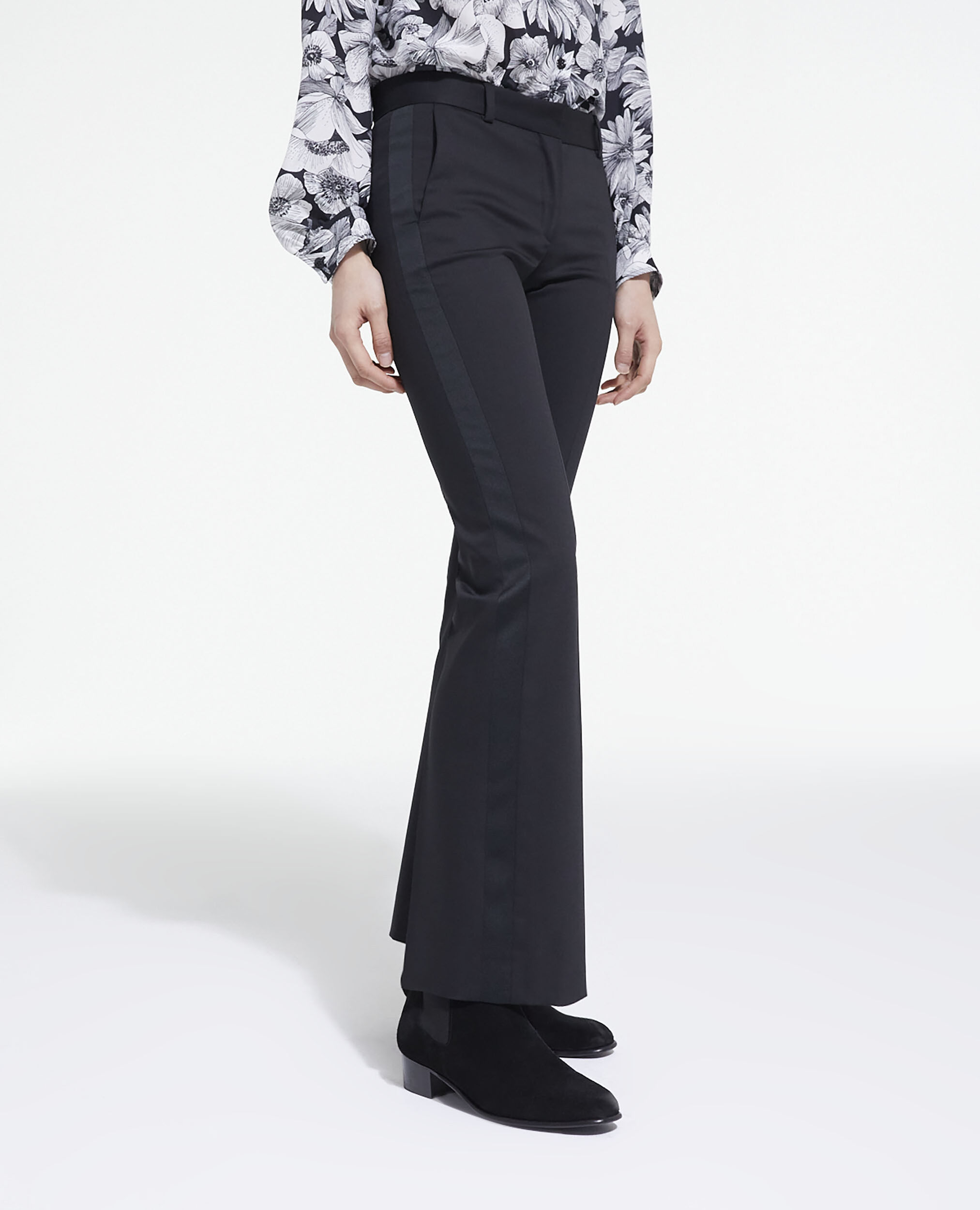 Black wool suit pants, BLACK, hi-res image number null