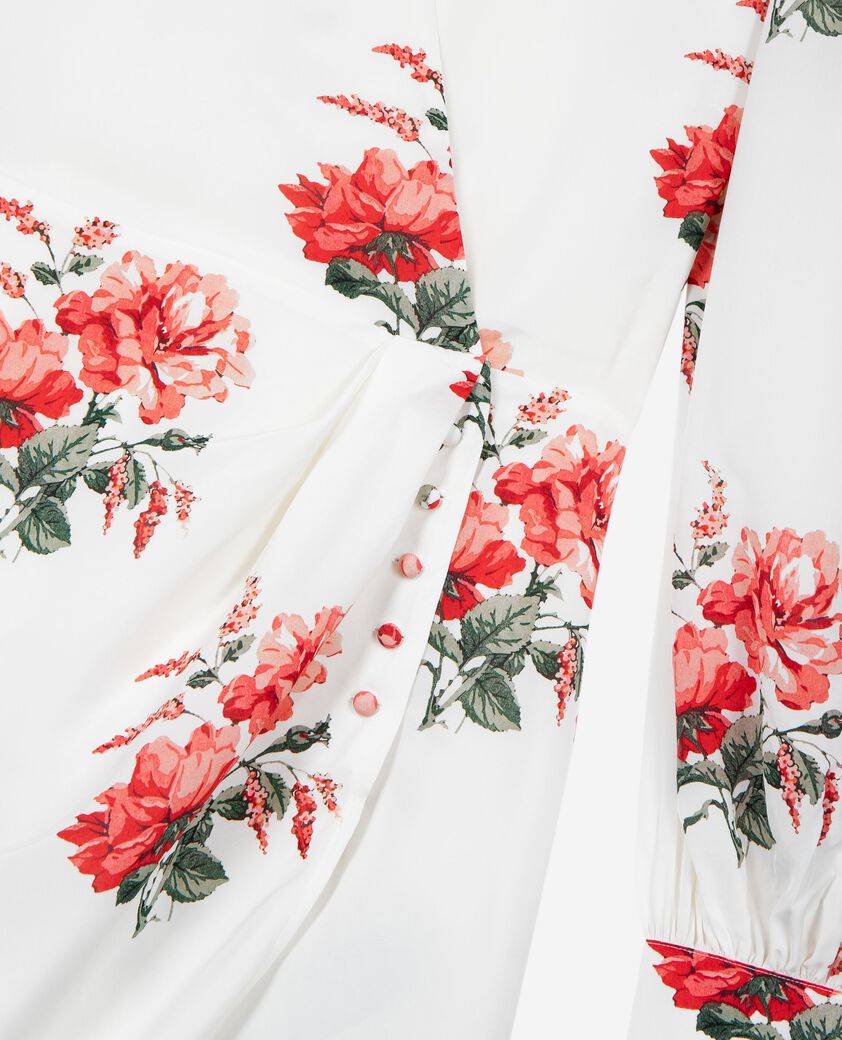 The Kooples F WHITE - RED white floral print wrap dress