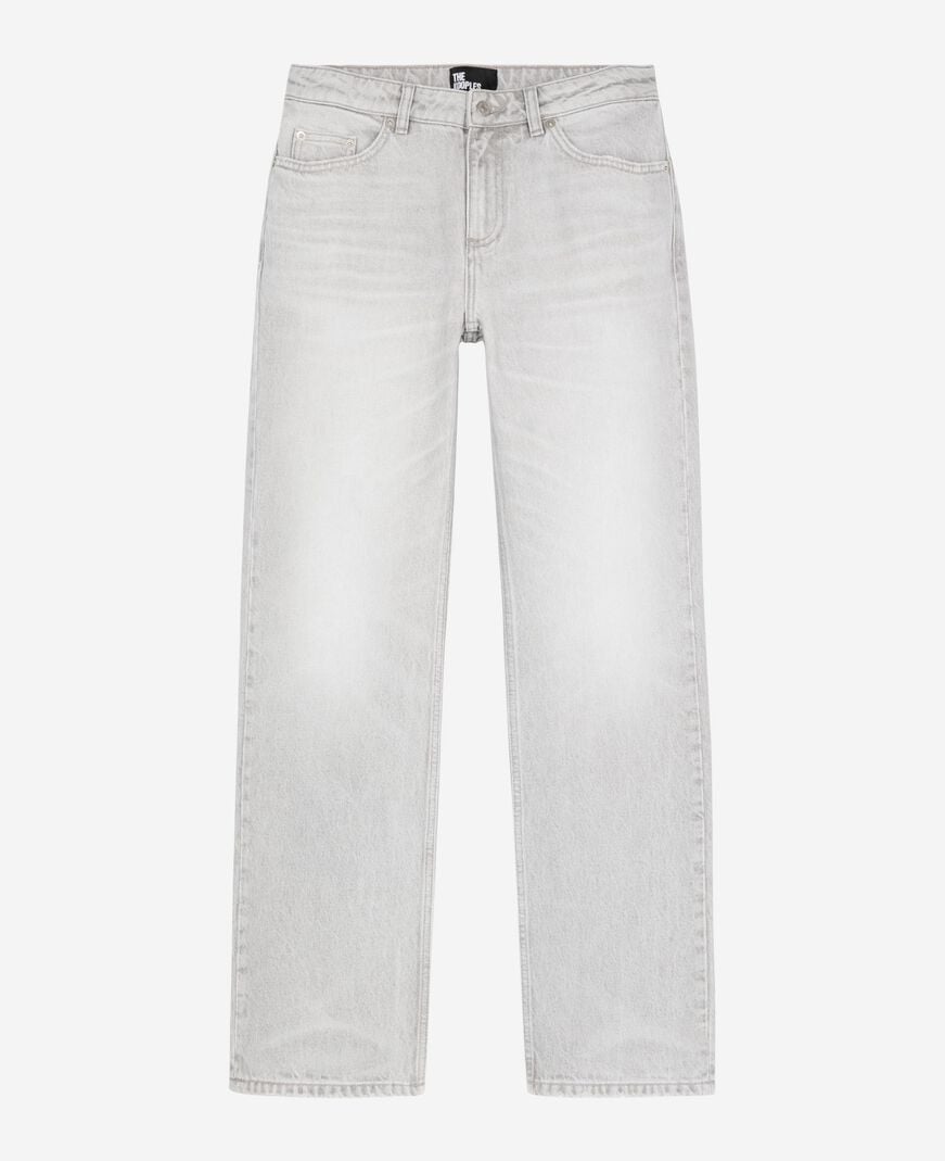 The Kooples FEMME GREY jean droit gris clair