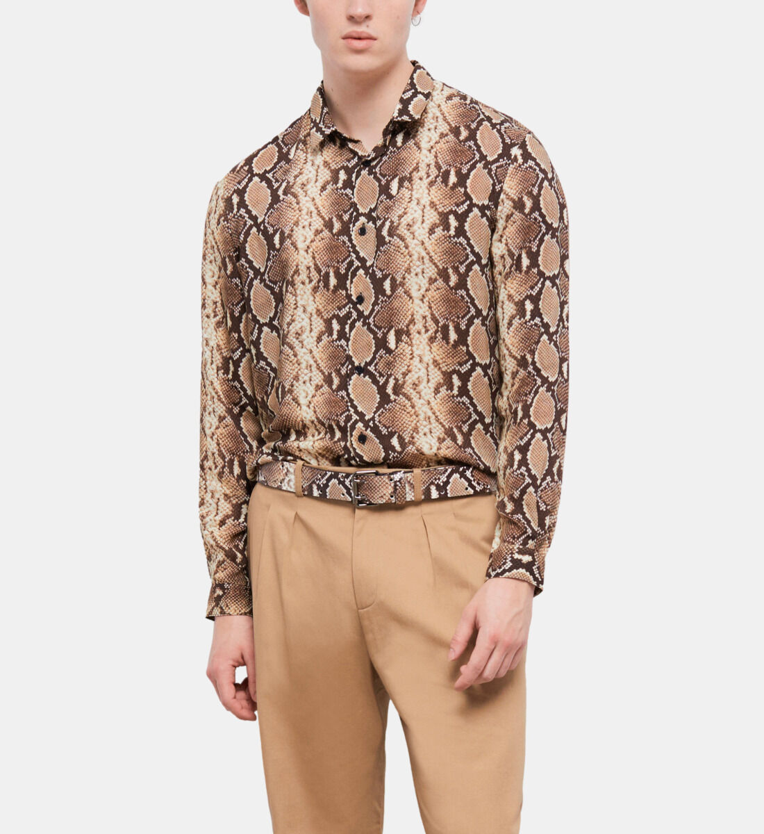 The Kooples snakeskin print casual shirt this season s star piece Discover our selection of men s ready to wear on the website and in store