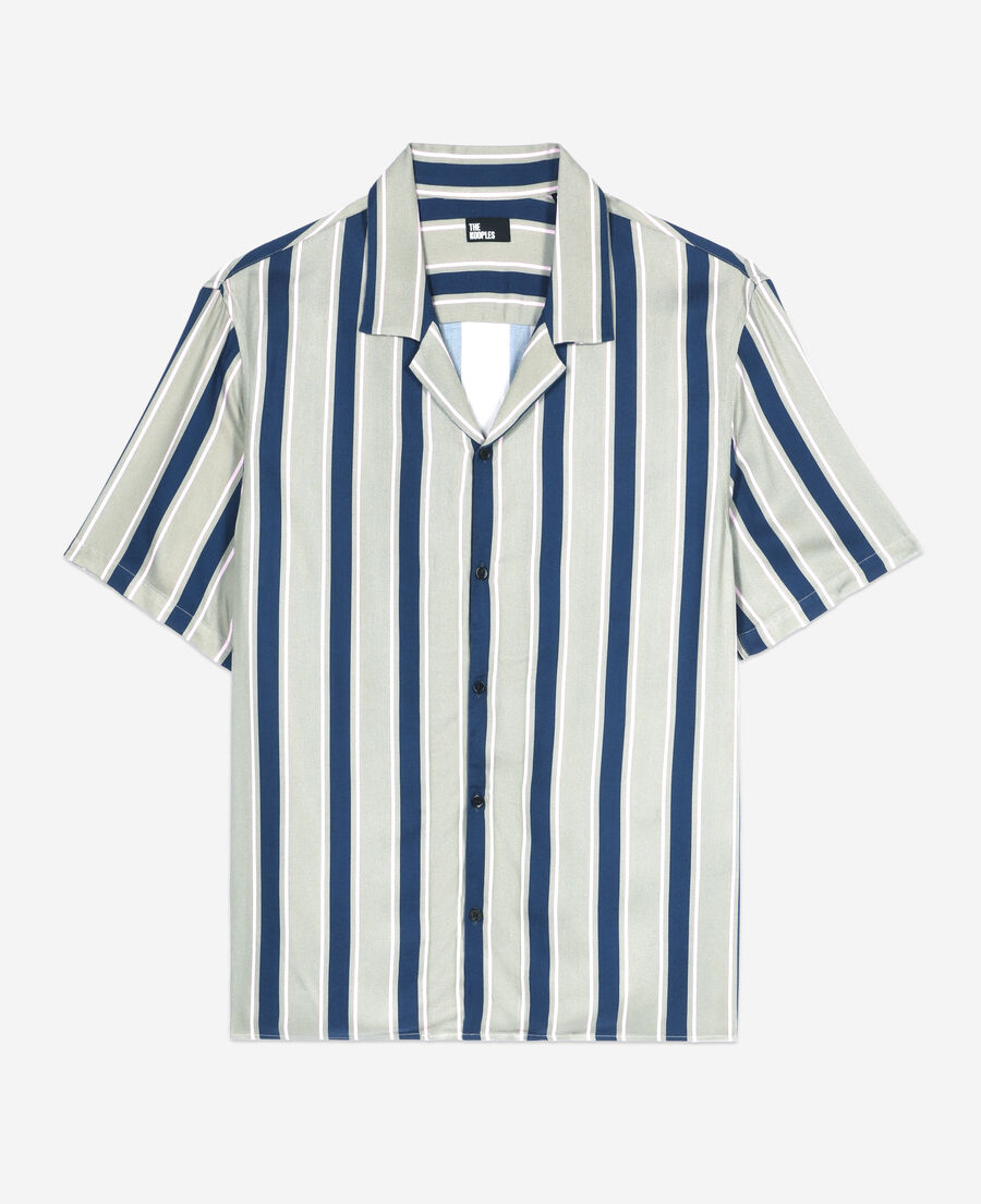 The Kooples HOMME PURPLE / GREEN chemise manches courtes à rayures