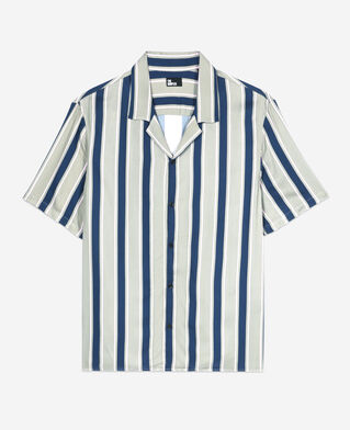 The Kooples HOMME PURPLE / GREEN chemise manches courtes à rayures